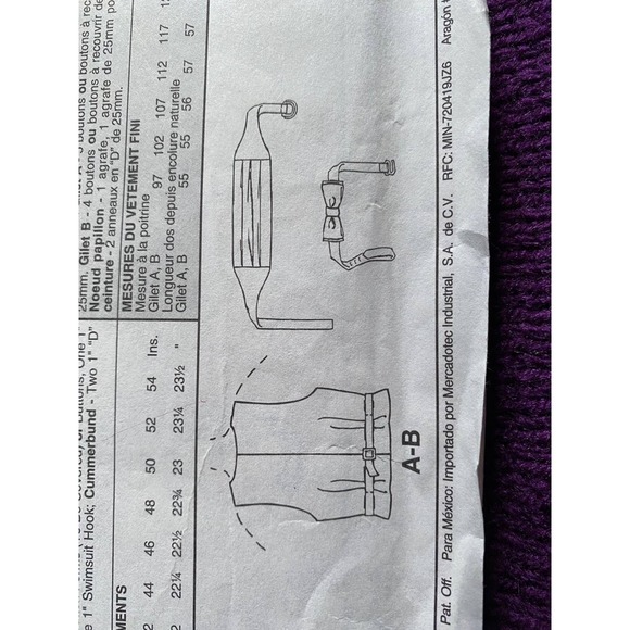McCalls 9136 mens vest bow tie cummerbund pattern size 36 38 40 - Picture 6 of 6